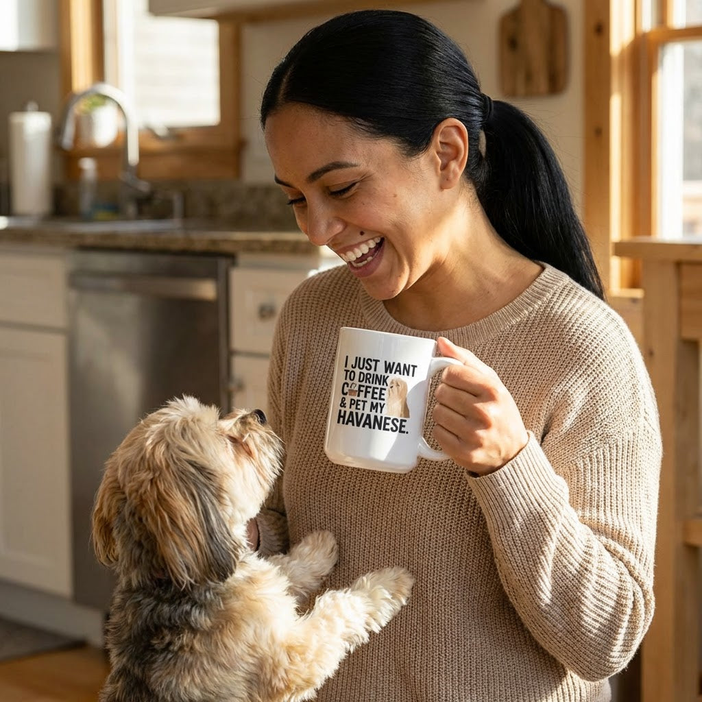Ceramic Coffee Mug (11oz/15oz) - "I Just Want to Drink Coffee & Pet My Havanese"