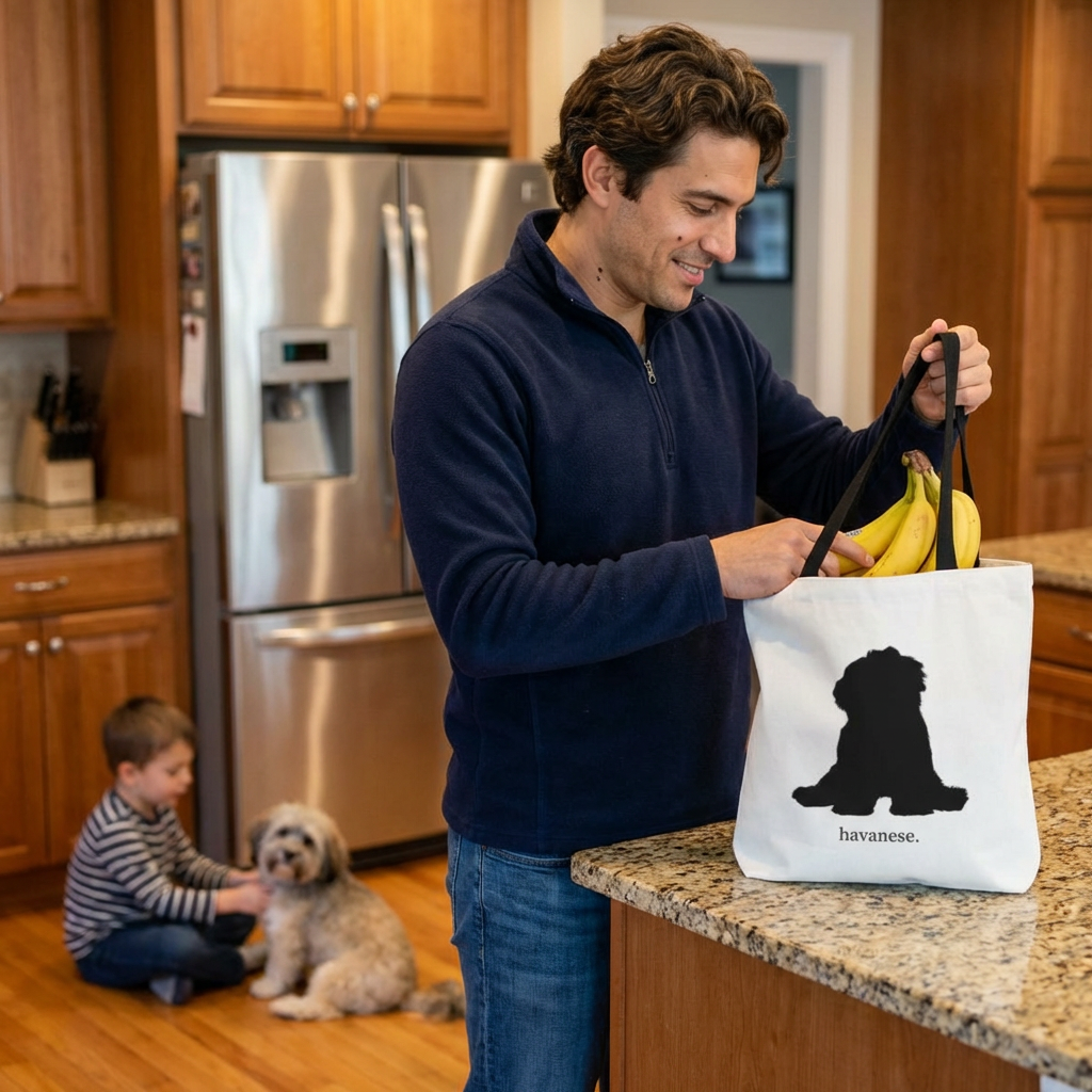 Havanese Silhouette Canvas Tote