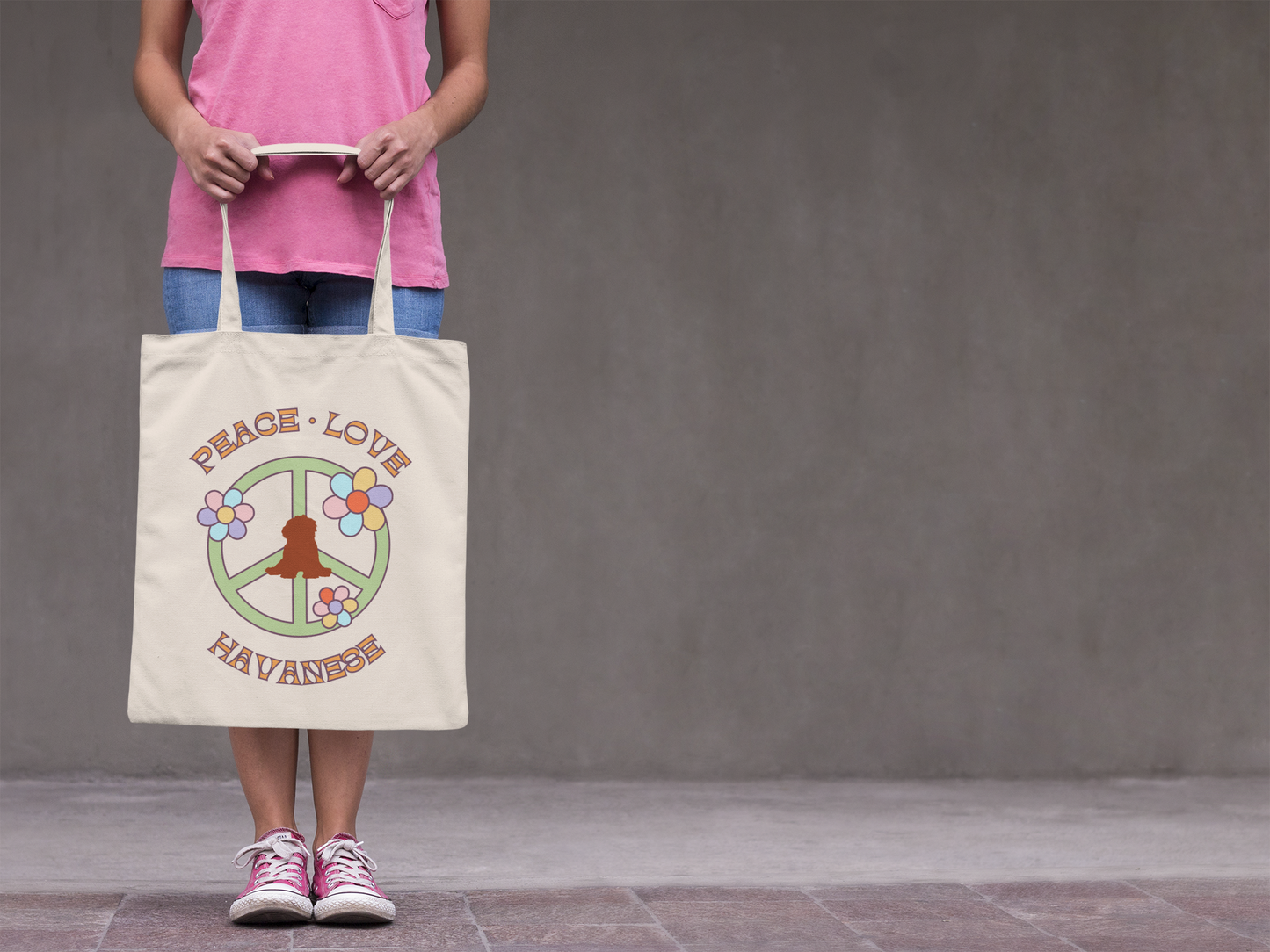 Peace Love Havanese Canvas Tote